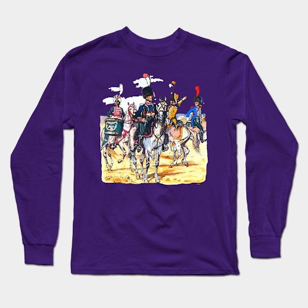 Austro-Hungarian Cavalry Mounted Musicians Richard Knotel Long Sleeve T-Shirt by mounteencom